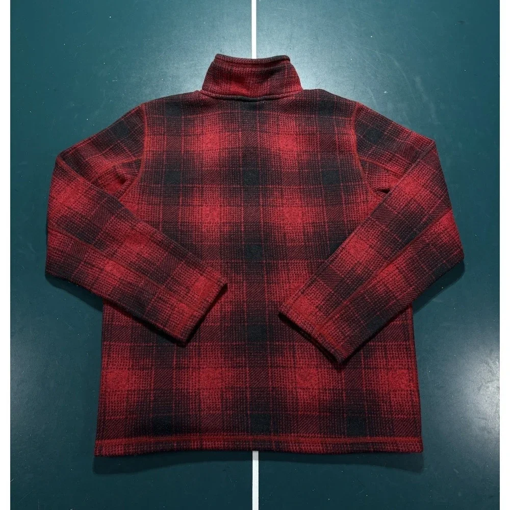 The North Face Gordon Lyons Fleece Pullover Sweater Large‎ Buffalo Plaid 1/4 Zip